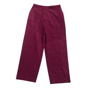 NEW Eileen Fisher Silk Cotton Berry Trousers MEDIUM